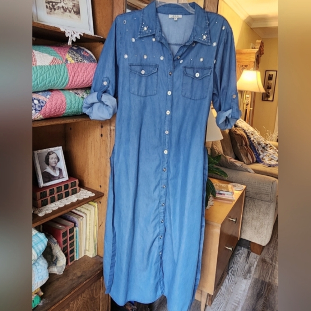 Blue Shirt Dress